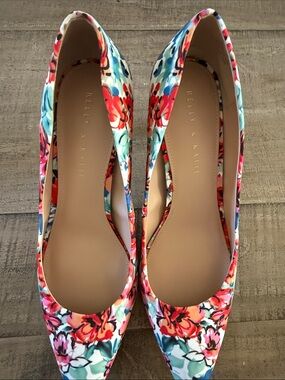 Kelly & Katie Floral Pointed Pumps in Red, Pink, Blue and Green